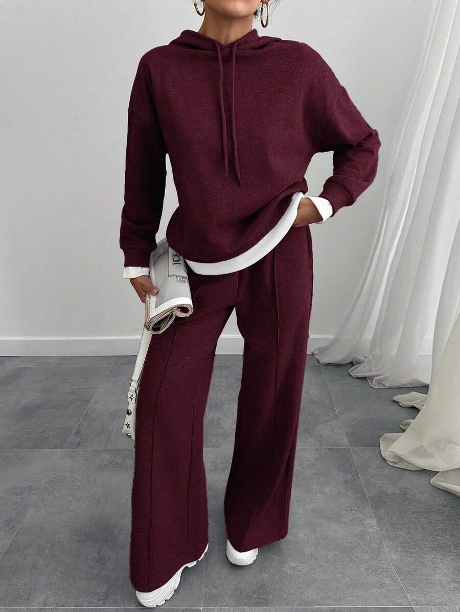 SHEIN BORDOWY KOMPLET DRESOWY BLUZA SPODNIE S06__M