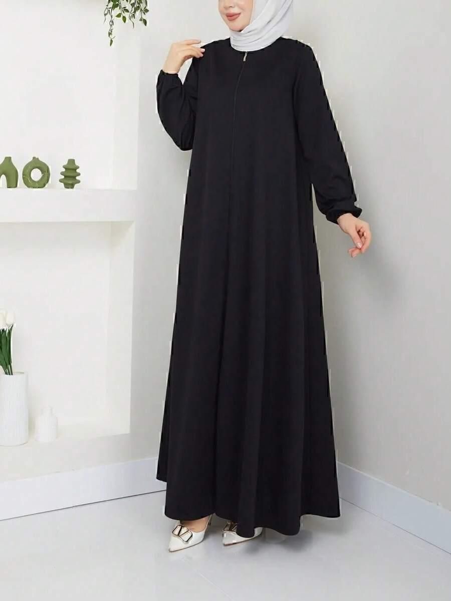 SHEIN CZARNA MAXI SUKIENKA ZAMEK S06__XXL