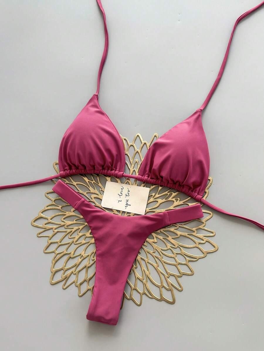 SHEIN RÓŻOWY DWUCZĘŚCIOWY STRÓJ KĄPIELOWY S09__M