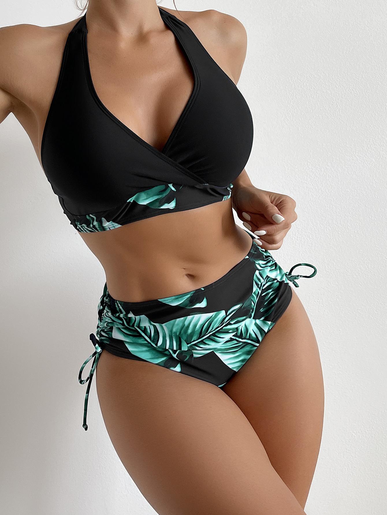SHEIN STRÓJ KĄPIELOWY DWUCZĘŚCIOWY PRINT S09__XL