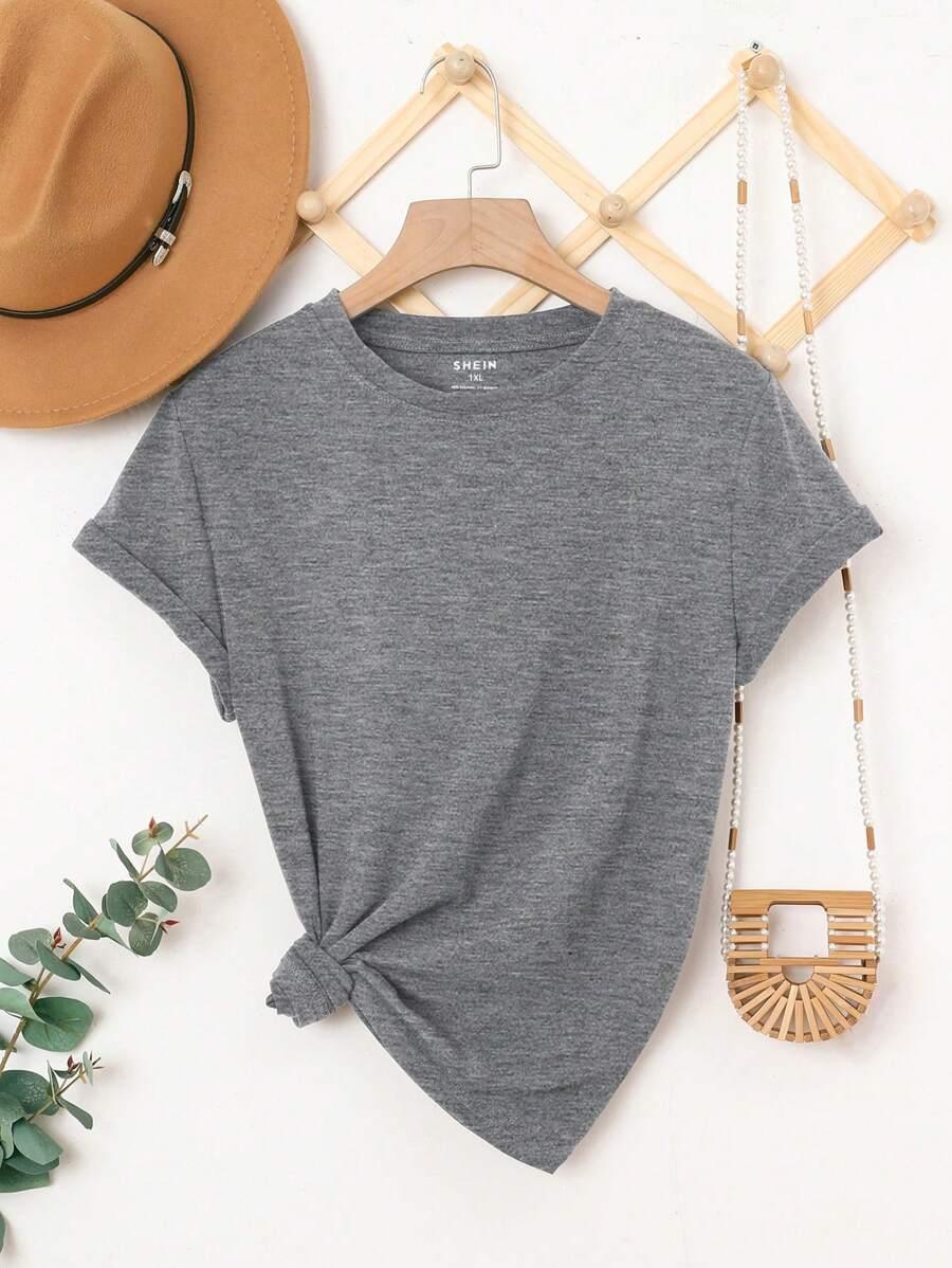 SHEIN SZARY T-SHIRT CASUAL S06__46