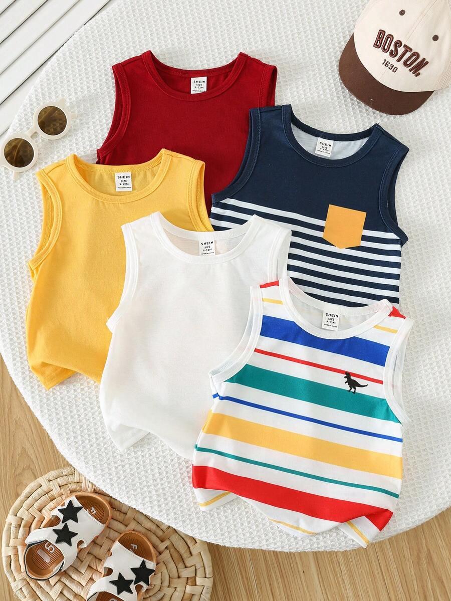 SHEIN KOSZULKA BEZ RĘKAWÓW 3-PACK S09__68-74