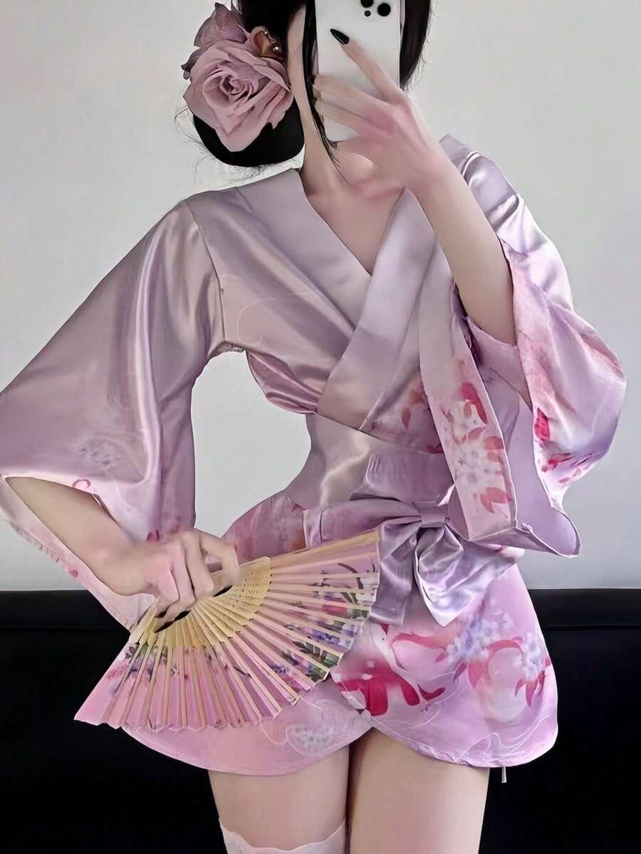 SHEIN SUKIENKA KIMONO SAKURA S06__S