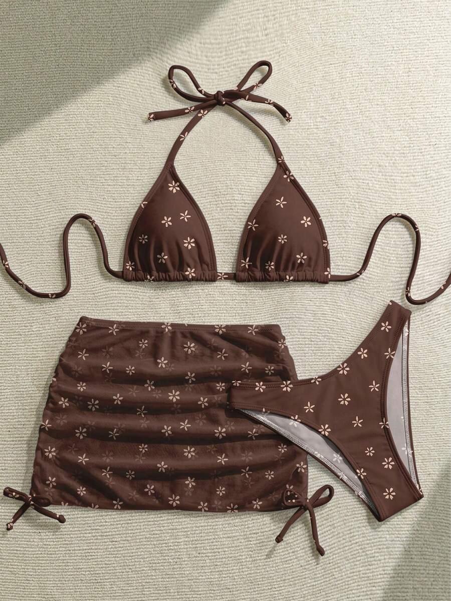 SHEIN TRZYCZĘŚCIOWY STRÓJ KĄPIELOWY S09__L