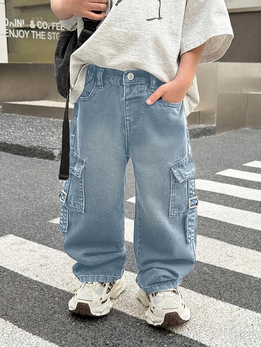 SHEIN SPODNIE JEANS KIESZENIE S06__104-110
