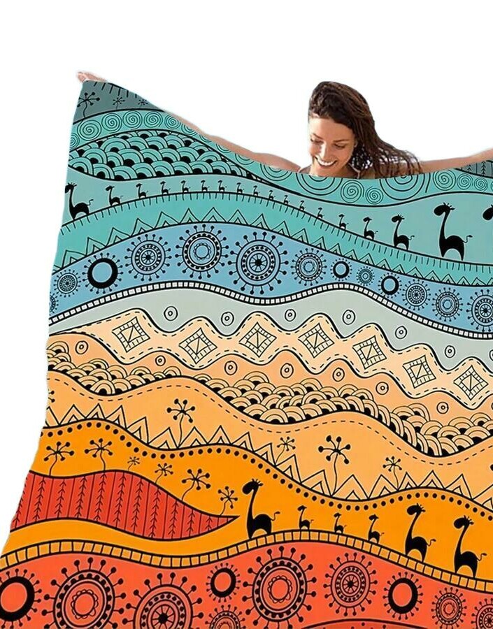 SHEIN KOC PLAŻOWY WZÓR S07__180X180CM
