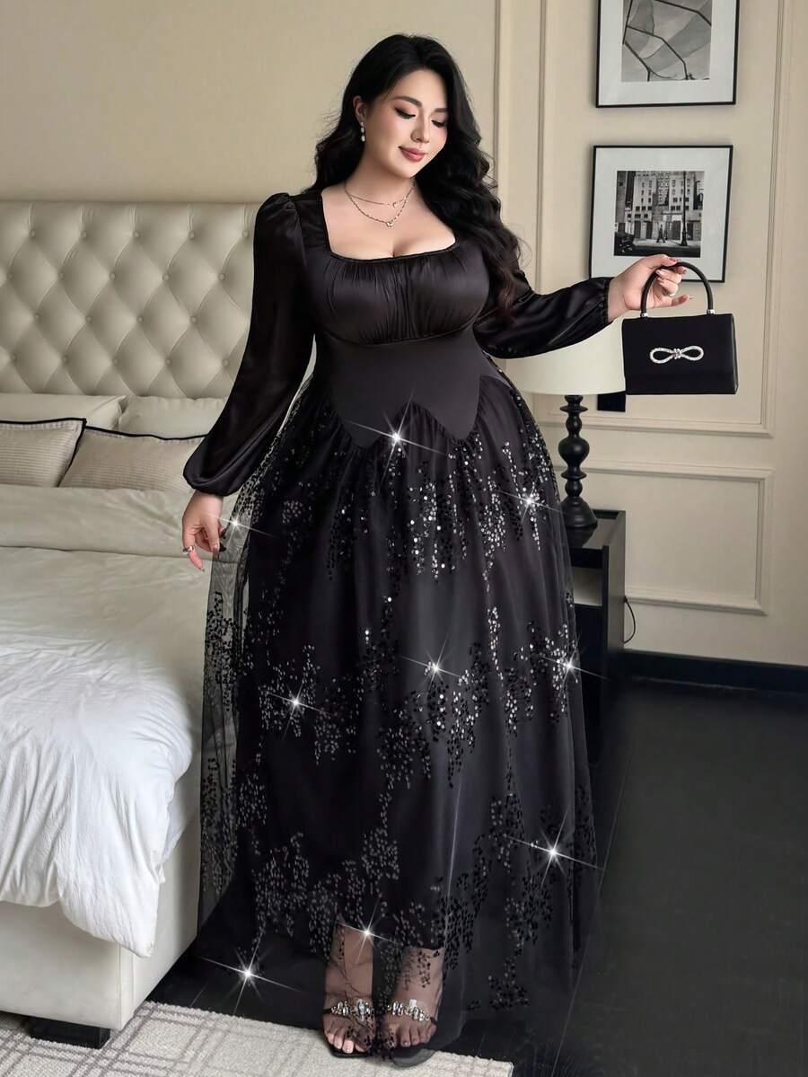 SHEIN CZARNA SUKIENKA ZDOBIENIE S09__46