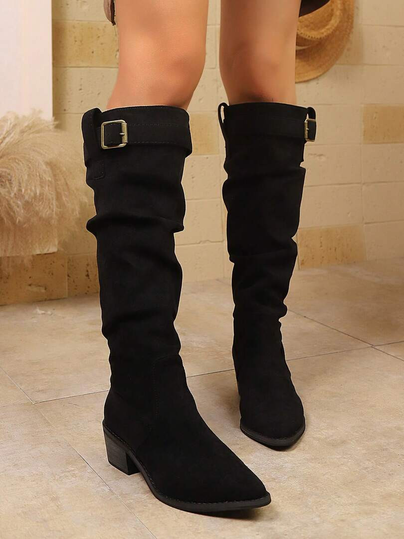 SHEIN CZARNE KOZAKI IMITACJA SKÓRY W01__39