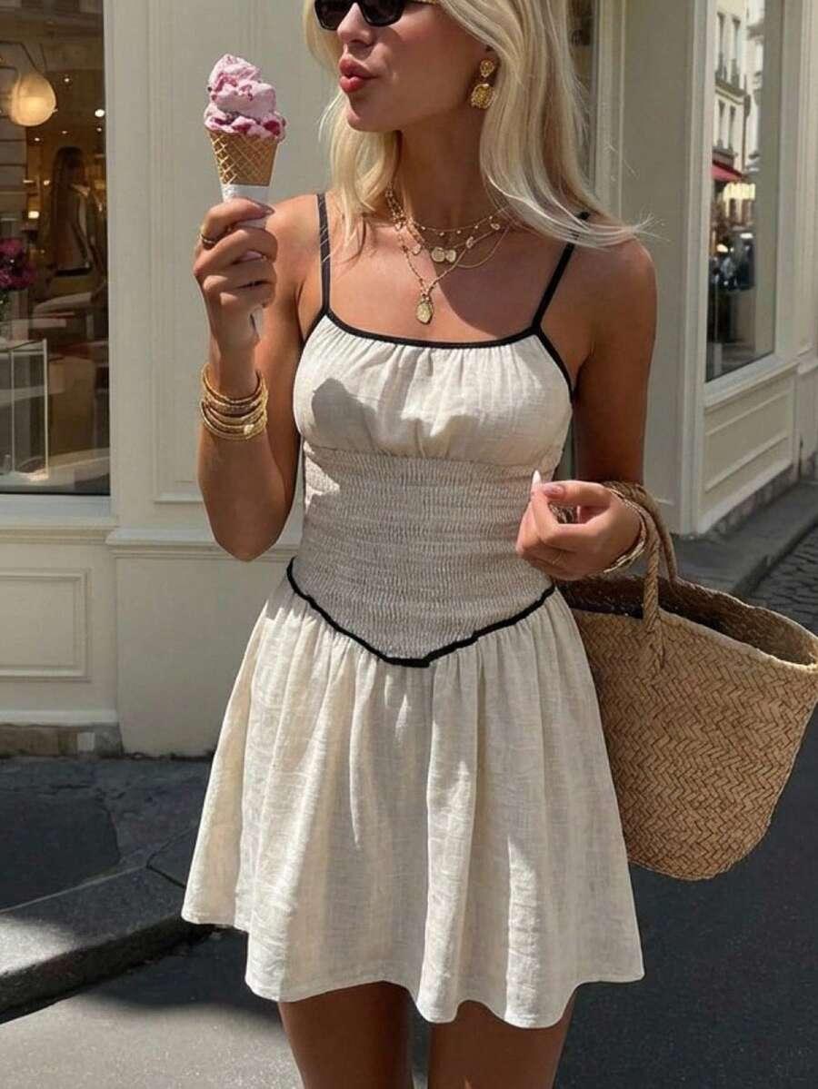 SHEIN SUKIENKA NA RAMIĄCZKACH S09__M