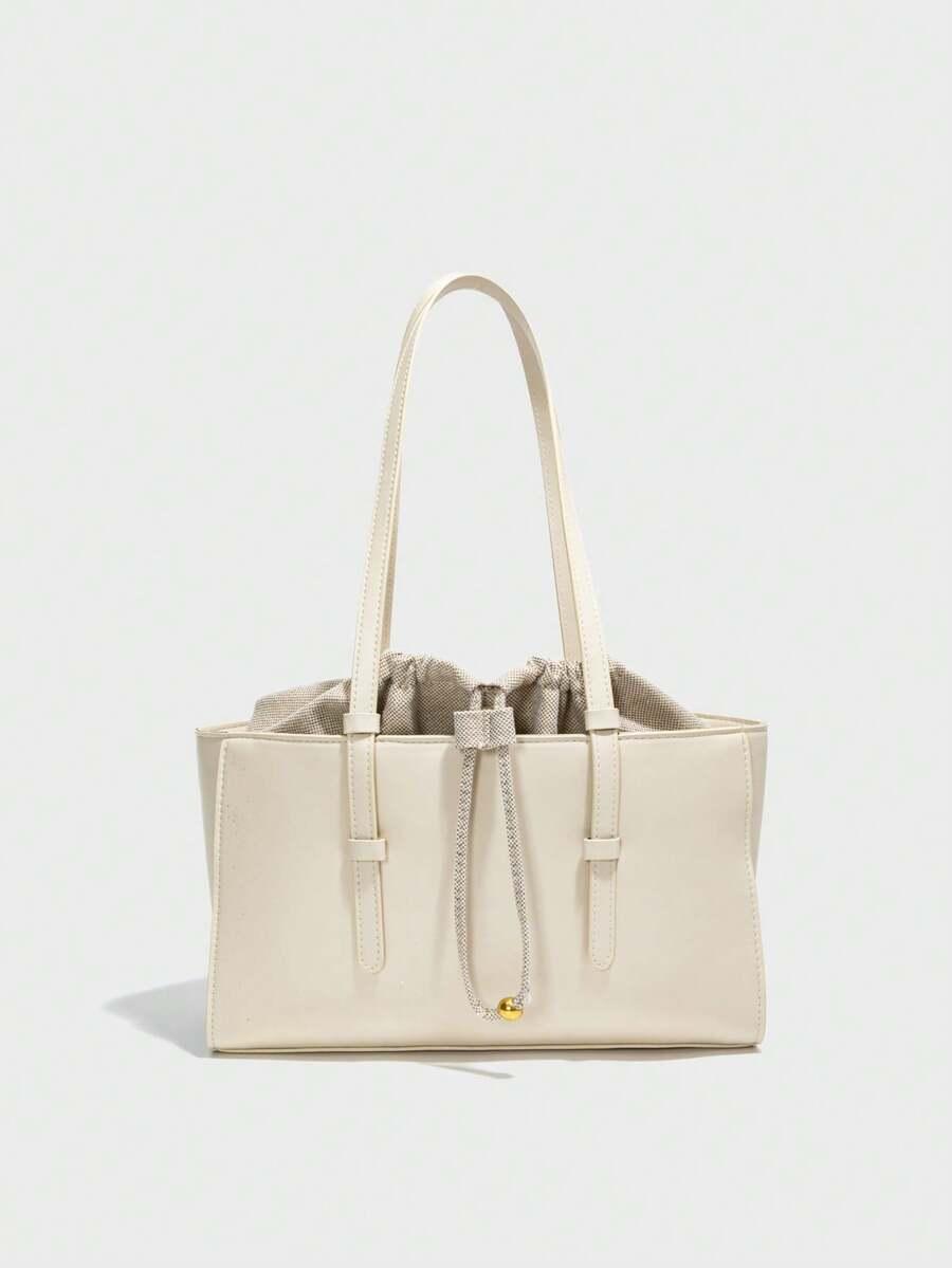 SHEIN BEŻOWA TOREBKA NA RAMIĘ 36X14X22