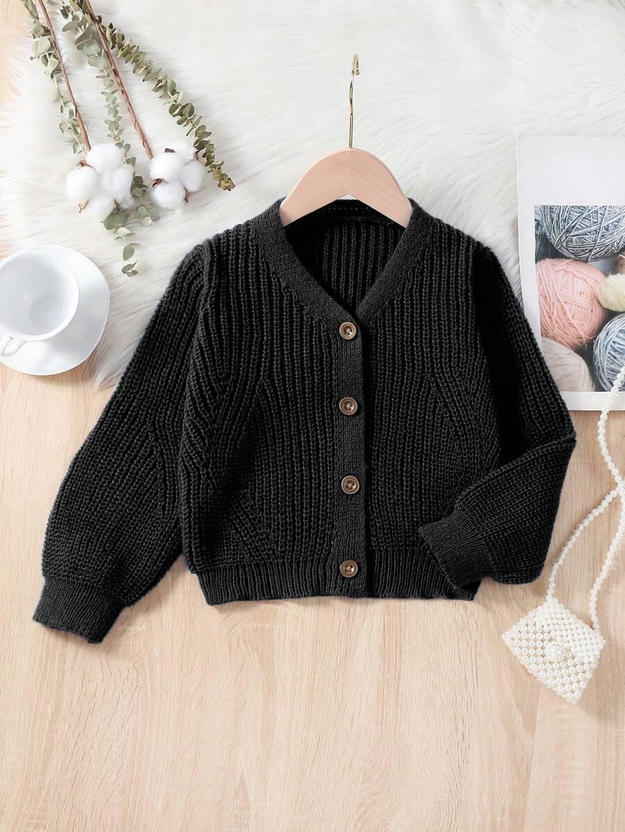 SHEIN CZARNY KARDIGAN GUZIKI S06__104-110