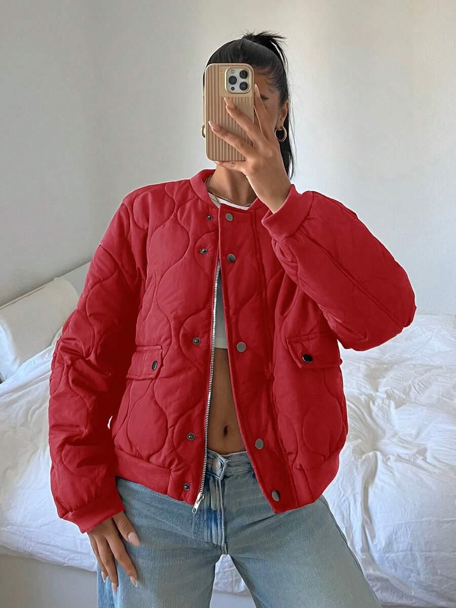 SHEIN RÓŻOWA PIKOWANA KURTKA W01__M