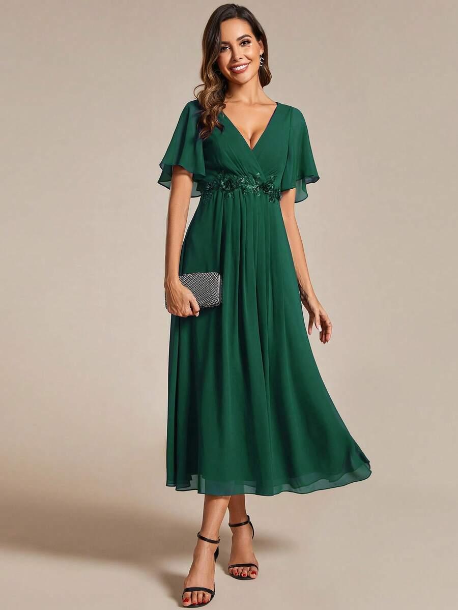 SHEIN ZIELONA SUKIENKA KRÓTKI RĘKAW S06__XXL
