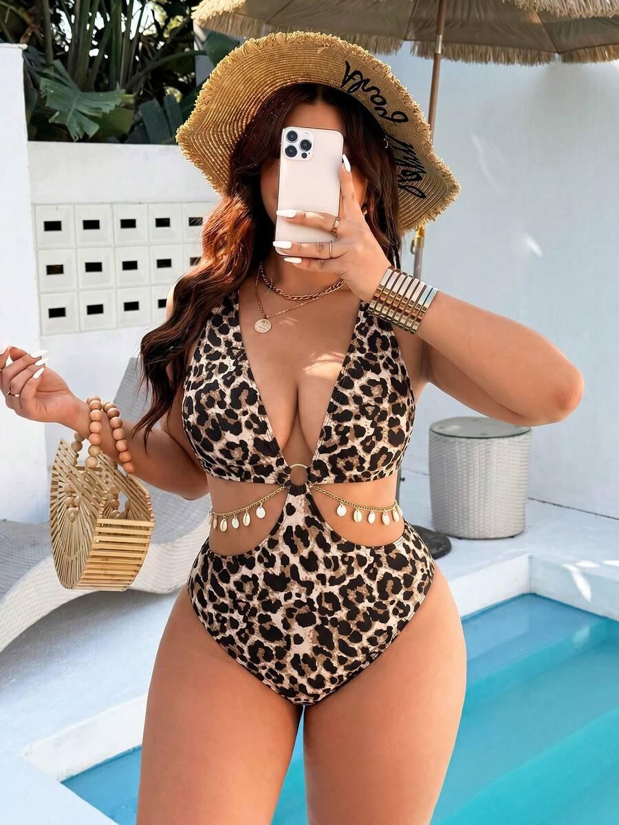 SHEIN JEDNOCZĘŚCIOWY STRÓJ KĄPIELOWY ANIMAL PRINT S09__46