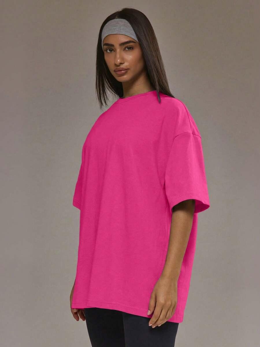 MUSERA RÓŻOWY T-SHIRT OKRĄGŁY DEKOLT S09__M