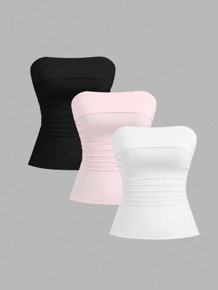SWEETRA TOP BEZ RĘKAWÓW 3-PACK S06__XS