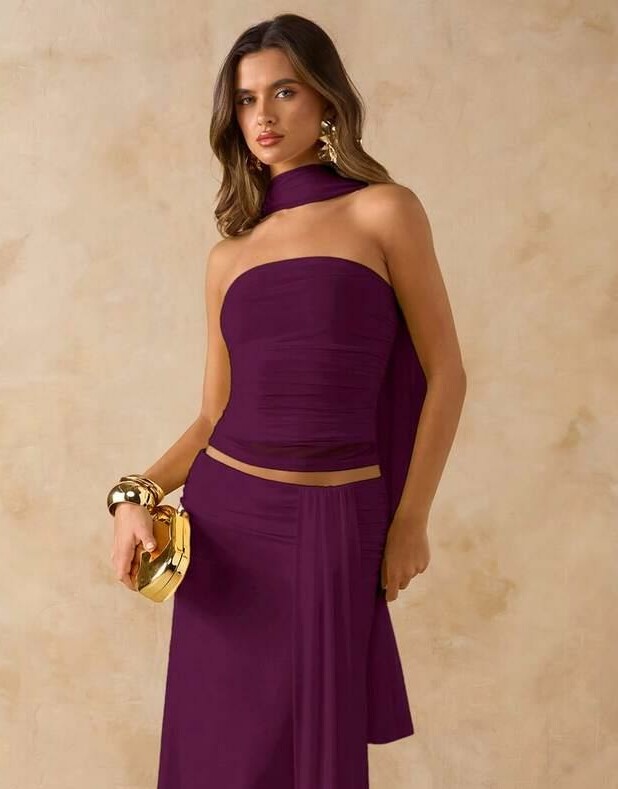 SHEIN FIOLETOWY TOP BEZ RĘKAWÓW S06__M