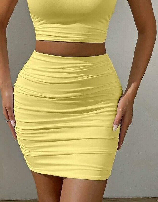 SHEIN ŻÓŁTA MINI SPÓDNICA S06__M