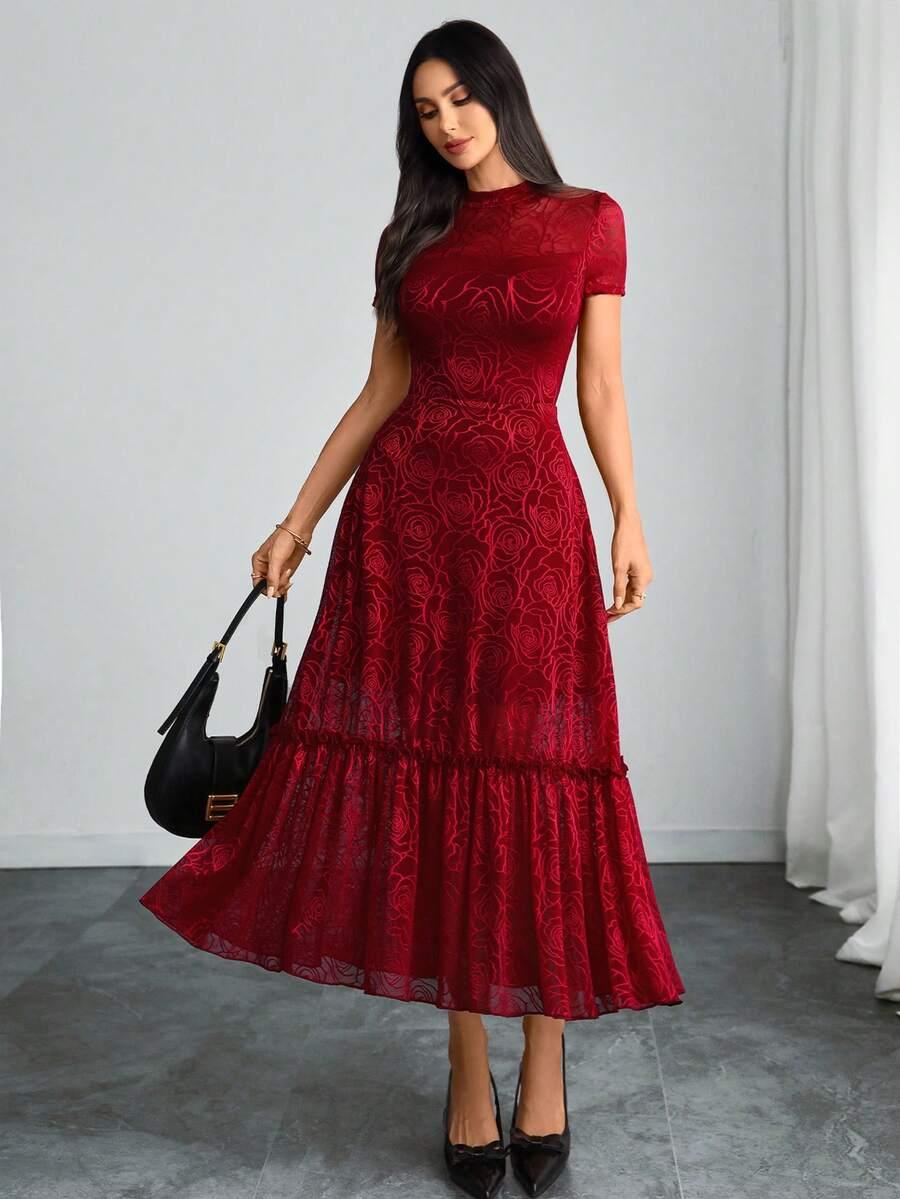 SHEIN CZERWONA MAXI SUKIENKA S06__M