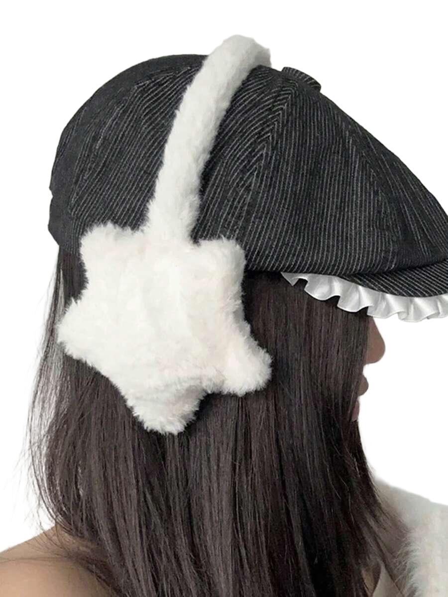 SHEIN BIAŁE NAUSZNIKI GWIAZDKI W01