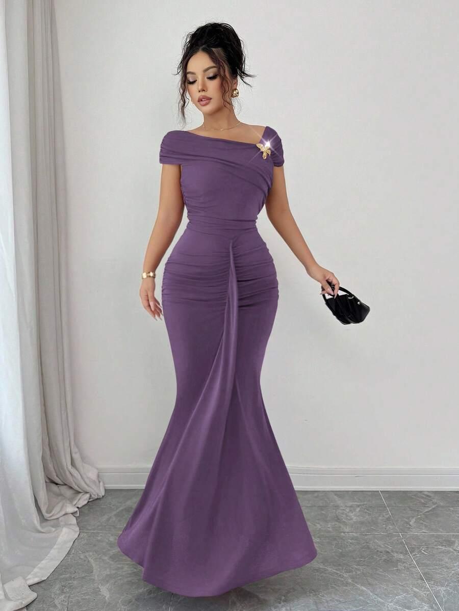 SHEIN FIOLETOWA SUKIENKA MAXI S06__L