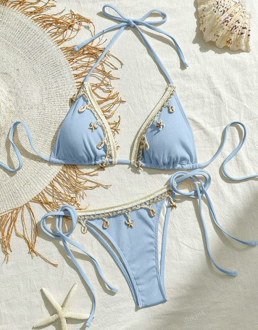SHEIN NIEBIESKI KOMPLET BIKINI S09__XS