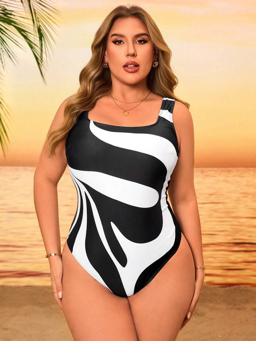 SHEIN JEDNOCZĘŚCIOWY STRÓJ KĄPIELOWY KONTRAST S09__48
