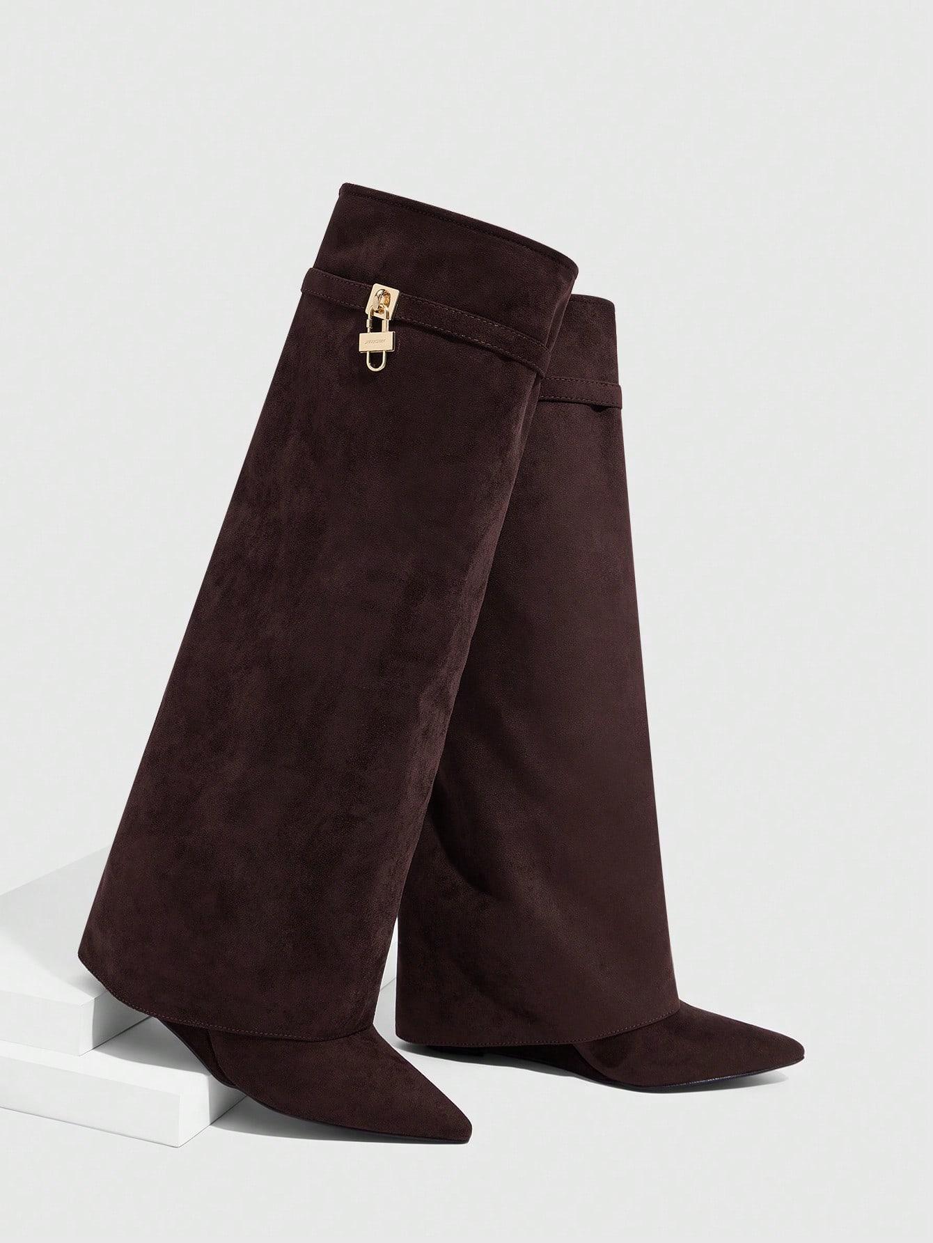 SHEIN BRĄZOWE KOZAKI OBCAS W01__36