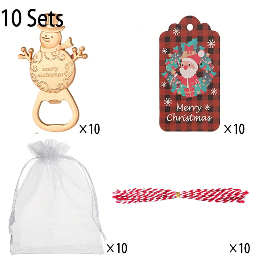 SHEIN OTWIERACZ WORECZEK ZAWIESZKA Z MOTYWEM ŚWIĄTECZNYM 10-PACK BDD