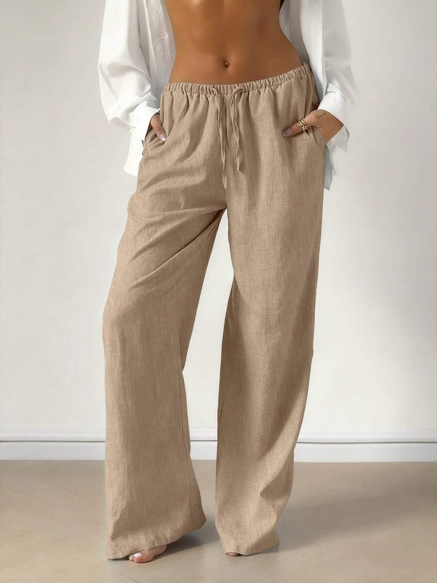 SHEIN BEŻOWE SPODNIE CASUAL S06__M