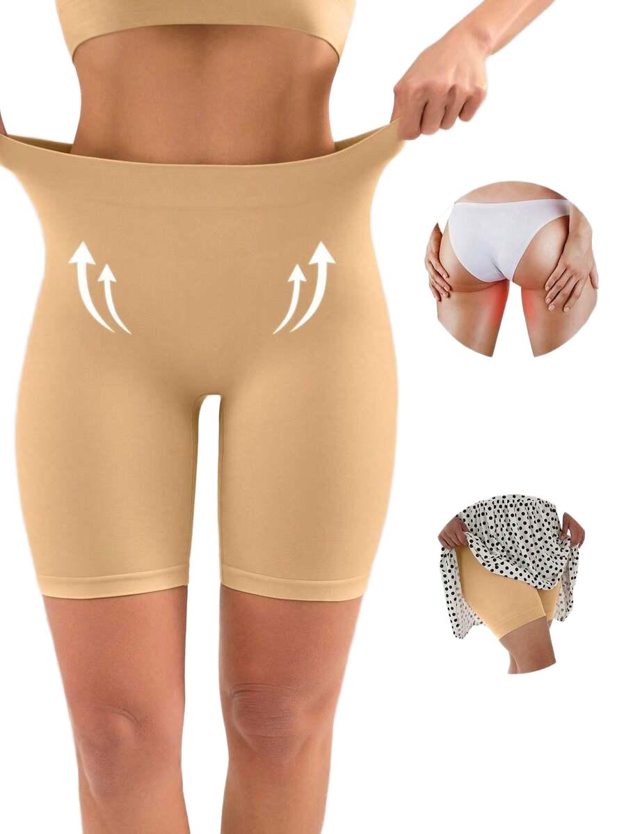 SHEIN BEŻOWE MODELUJĄCE SPODENKI S09__L