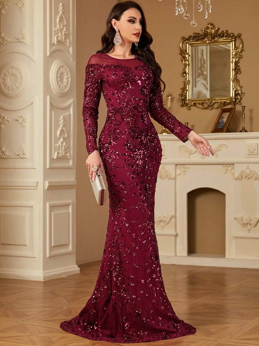 HEZIXI CZERWONA MAXI SUKIENKA S06__M