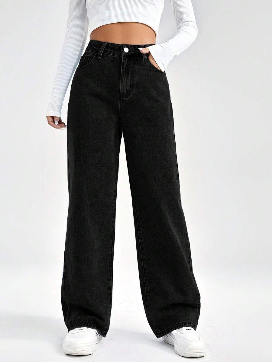 SHEIN CZARNE SPODNIE JEANSOWE S06__M