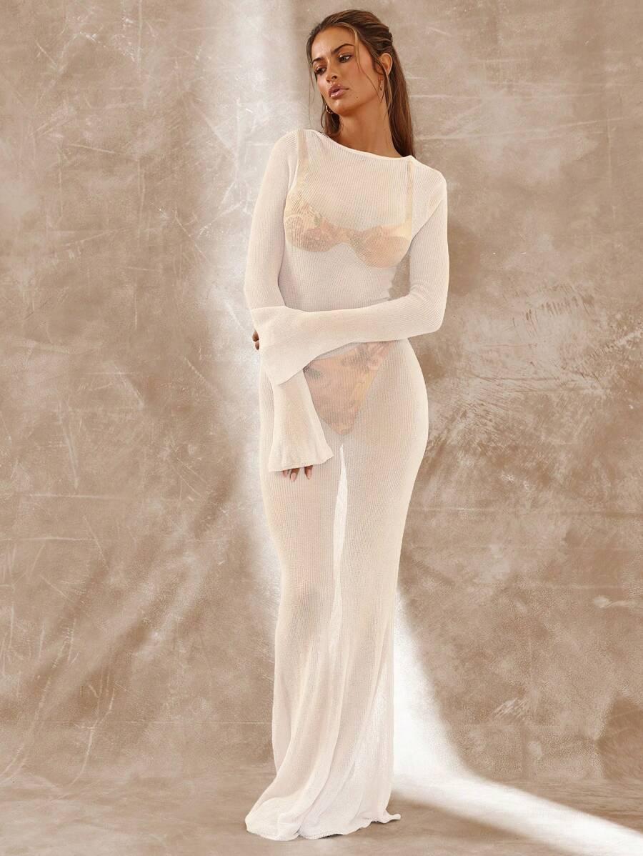 MUSERA BIAŁA MAXI SUKIENKA S09__L