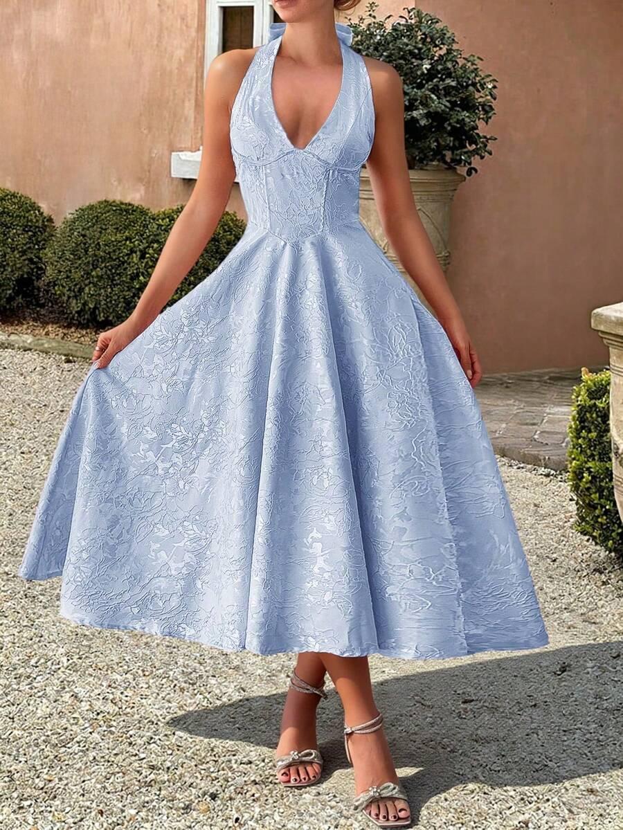 SHEIN NIEBIESKA SUKIENKA ODKRYTE PLECY S06__M