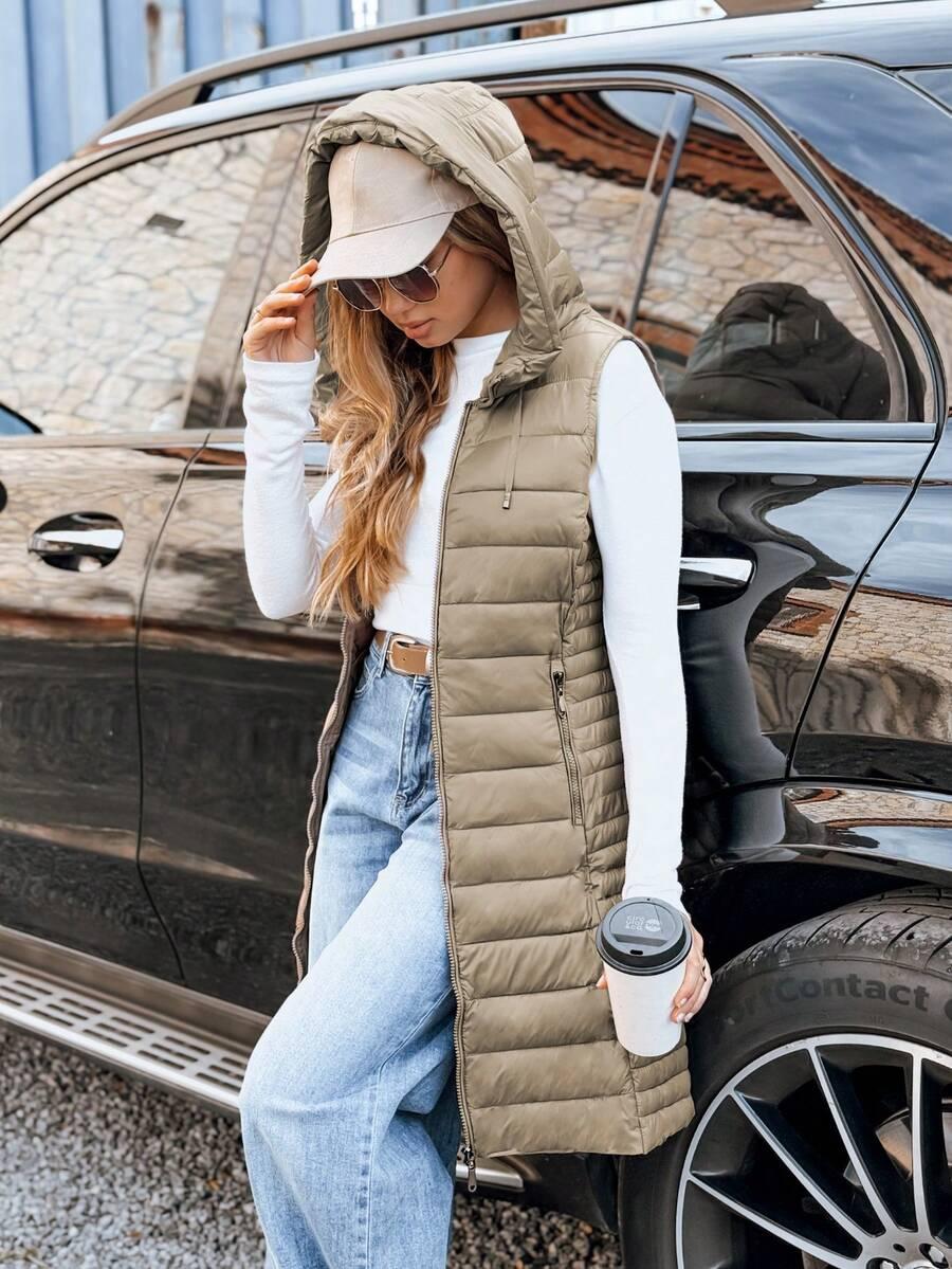 SHEIN BEŻOWA PIKOWANA KAMIZELKA W01__XL
