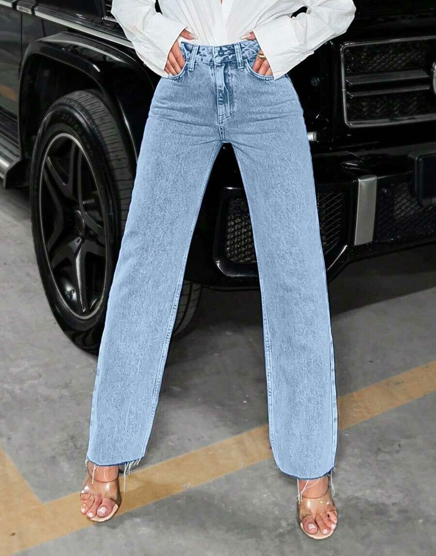 EURMUSE NIEBIESKIE SPODNIE JEANS S06__XS