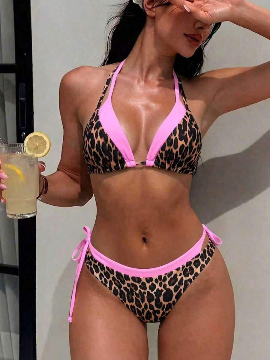 SHEIN DWUCZĘŚCIOWY STRÓJ KĄPIELOWY ANIMAL PRINT S09__M