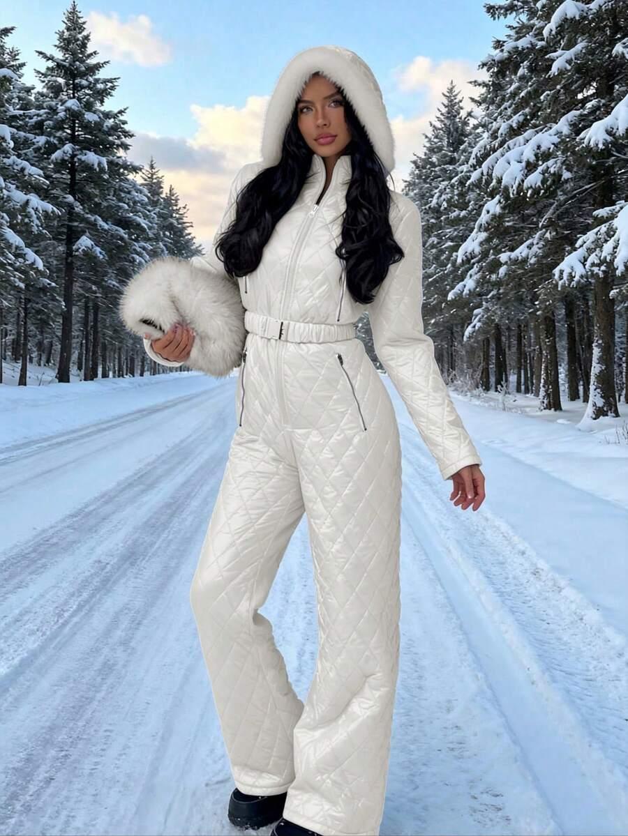 SHEIN BIAŁY PIKOWANY KOMBINEZON W01__S