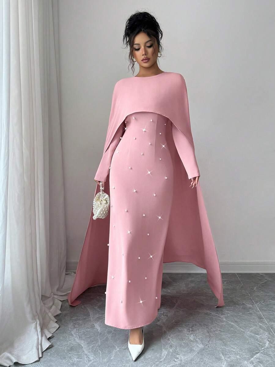 SHEIN RÓŻOWA MAXI SUKIENKA S06__M