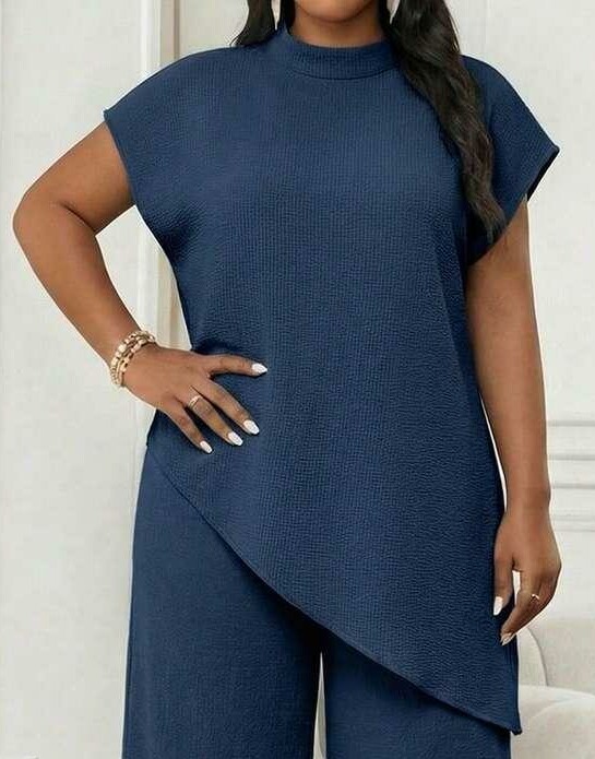 SHEIN GRANATOWA ASYMETRYCZNA BLUZKA S06__48