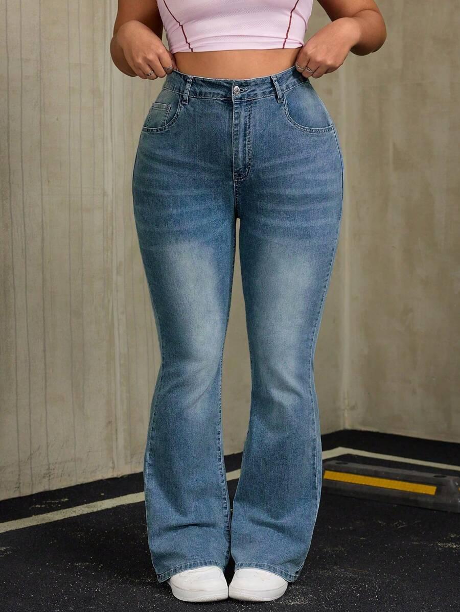 SHEIN NIEBIESKIE SPODNIE JEANS DZWONY S06__XXL