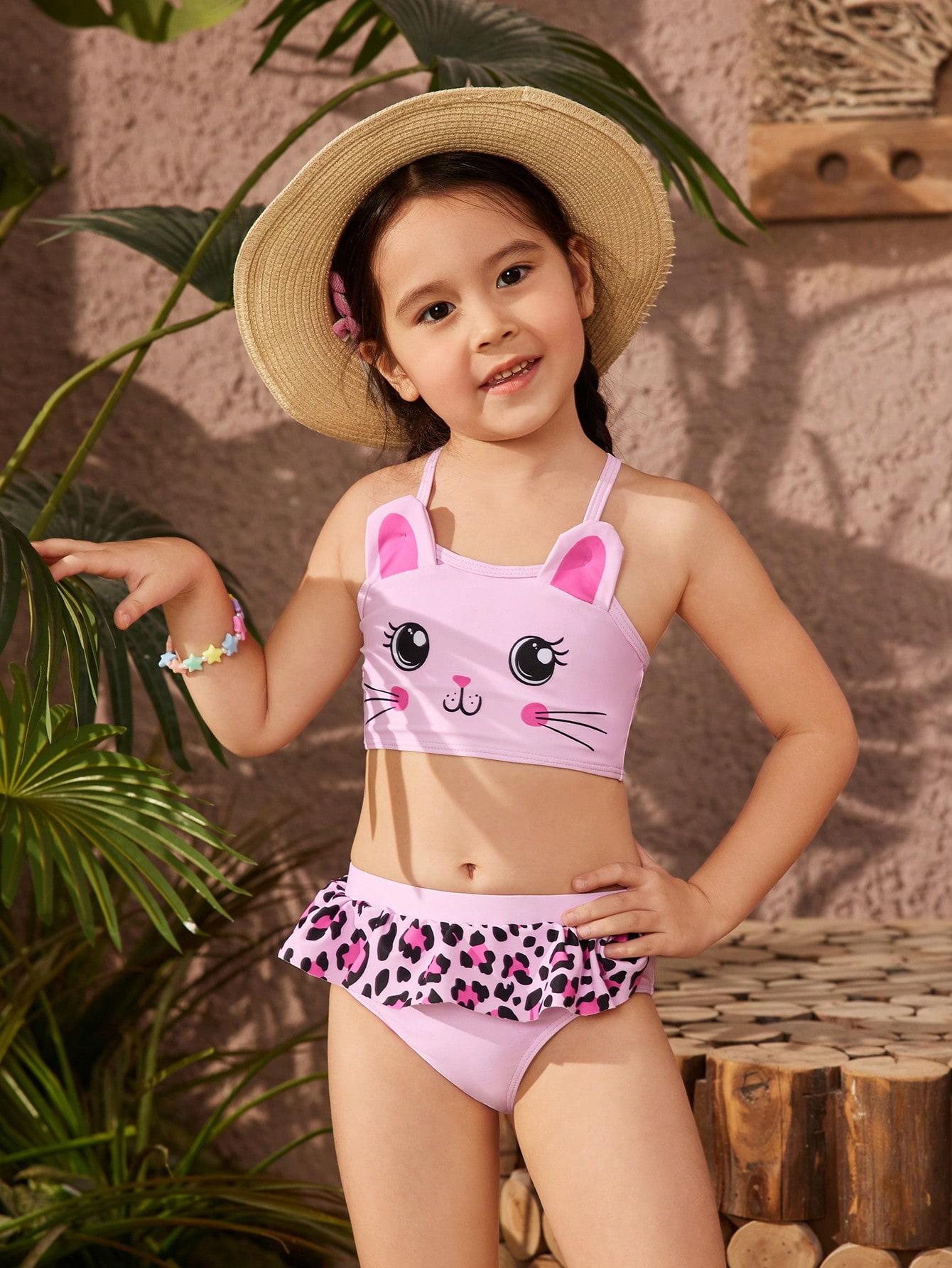 SHEIN DWUCZĘŚCIOWY STRÓJ KĄPIELOWY PRINT S09__104-110