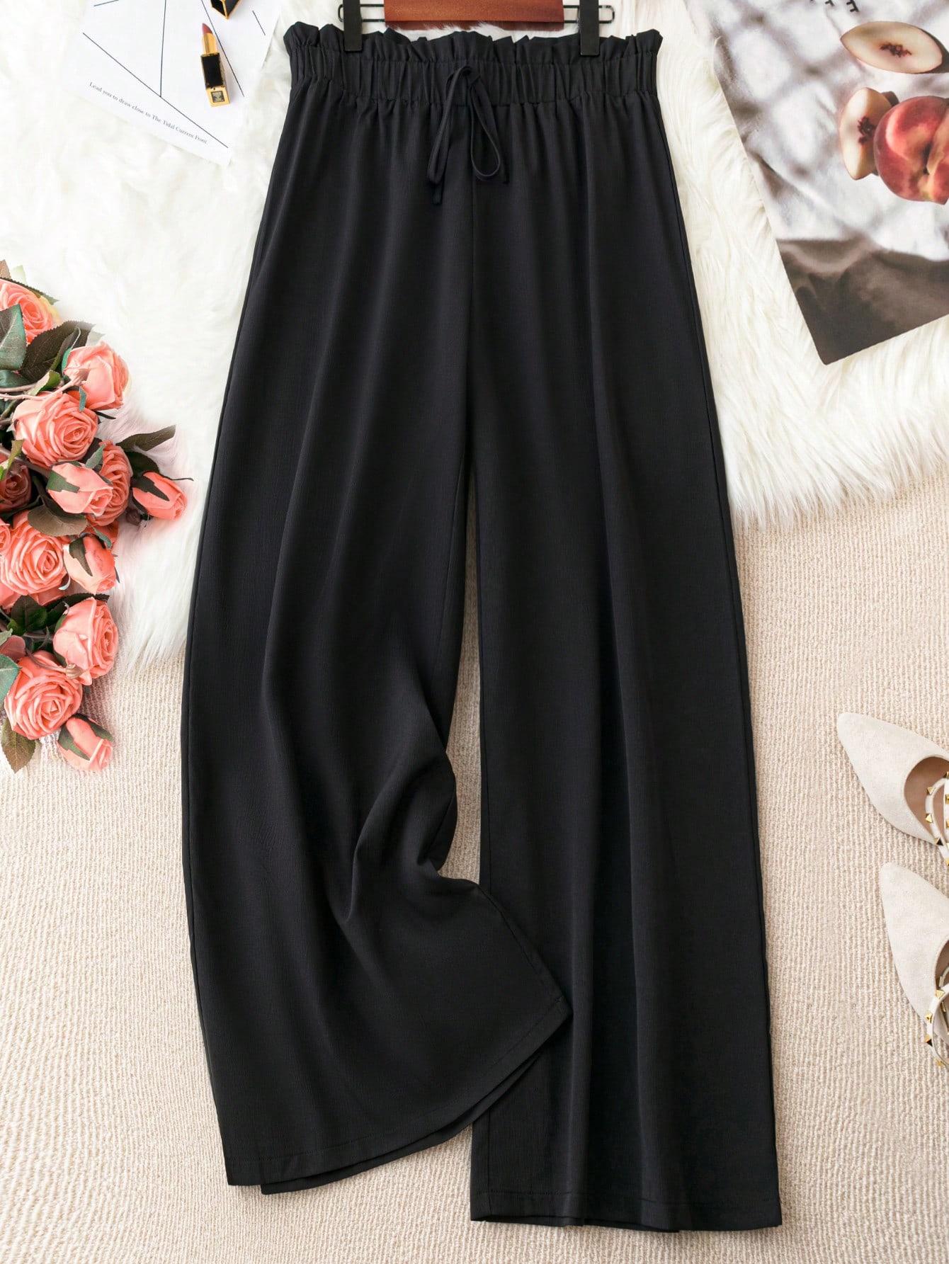 SHEIN CZARNE SPODNIE PROSTA NOGAWKA S09__XXL