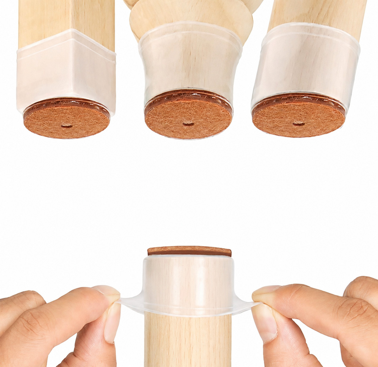 SHEIN OKRĄGŁE OCHRANIACZE NA KRZESŁO 4-PACK S07__