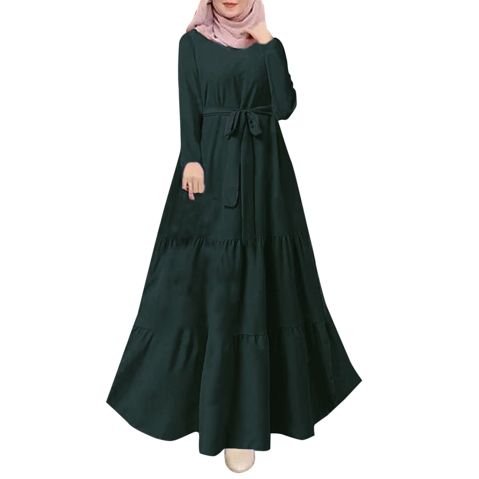 SHEIN ZIELONA SUKIENKA FALBANY PK01__L