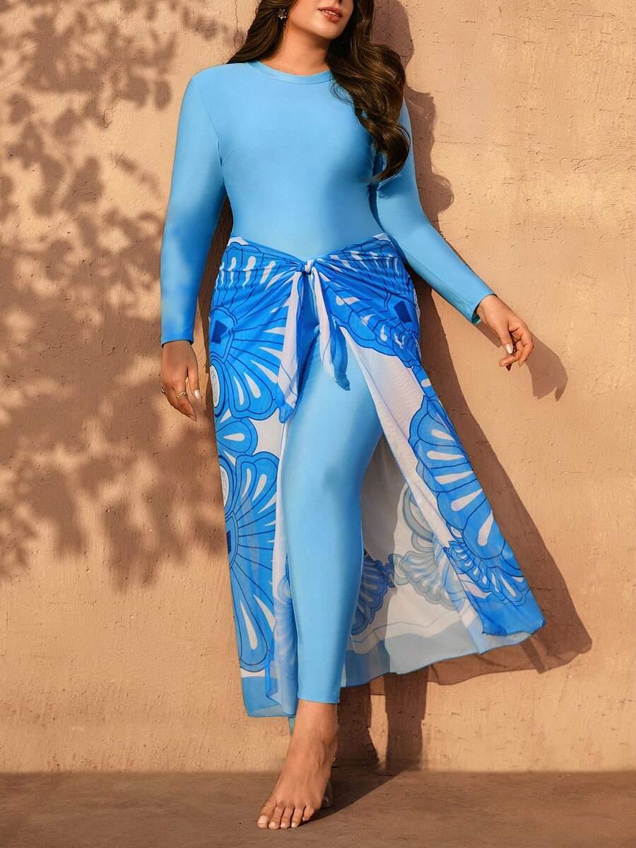 SWIM MULVARI JEDNOCZĘŚCIOWY STRÓJ KĄPIELOWY LEGGINSY SARONG S09__48
