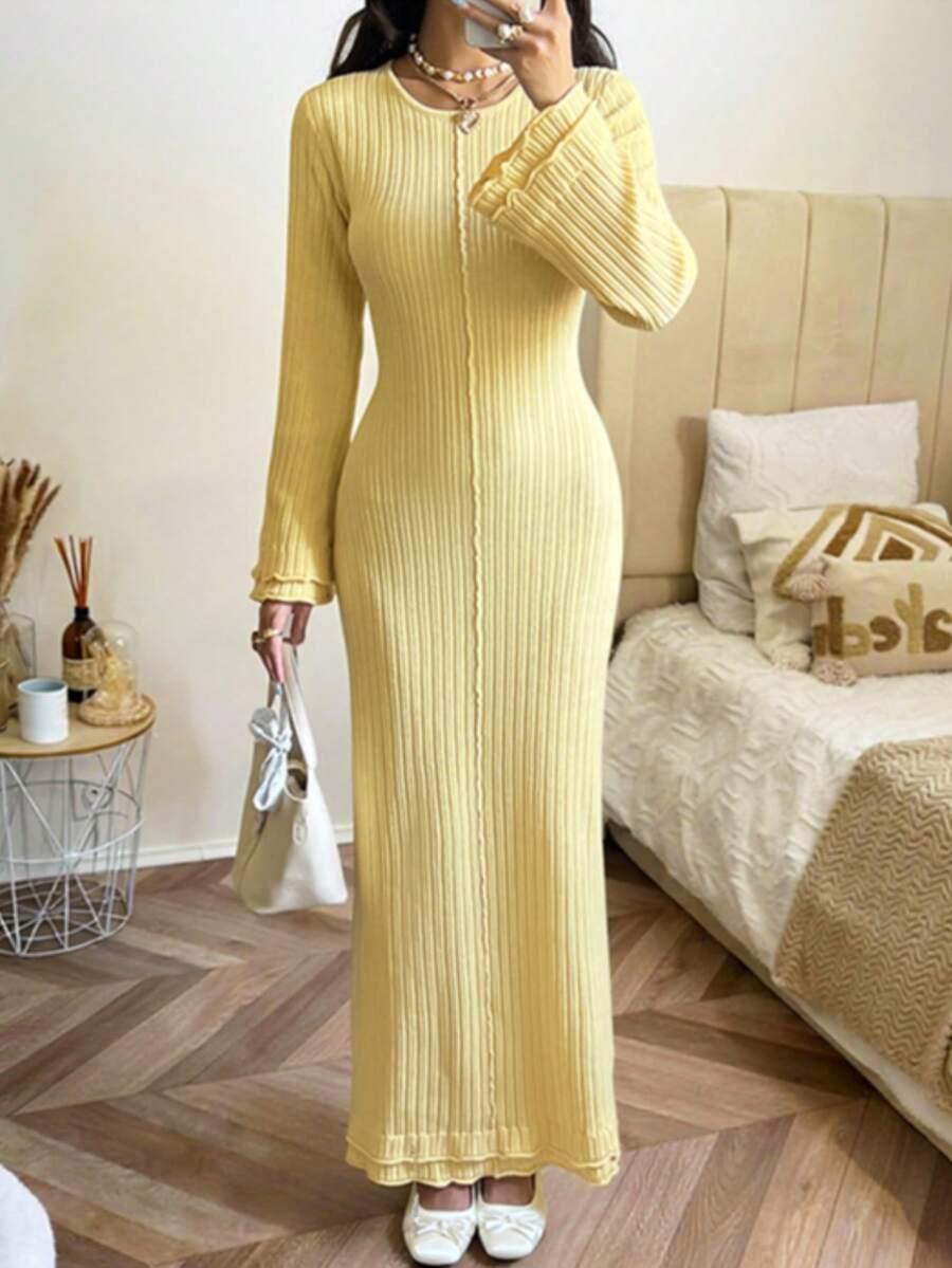 SHEIN ŻÓŁTA MAXI SUKIENKA S09__M