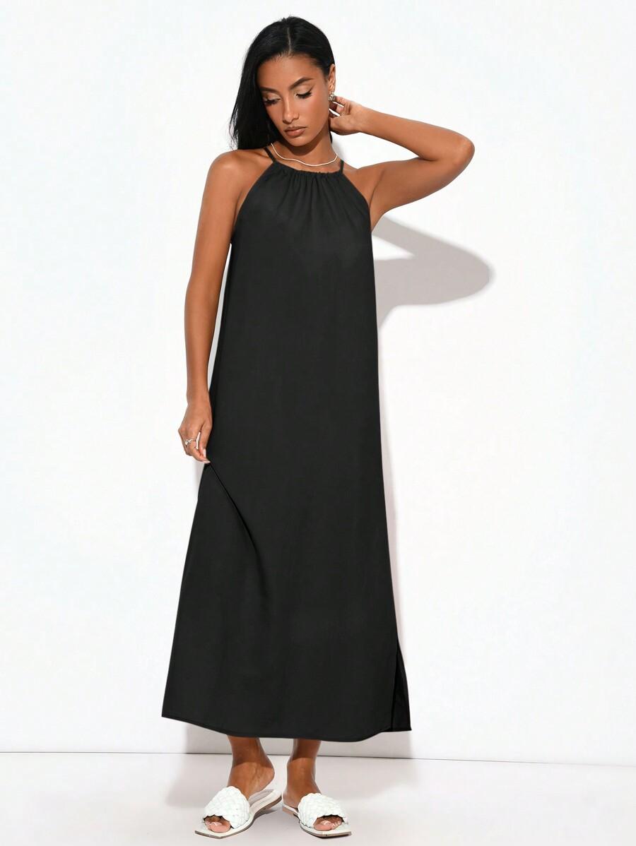SHEIN CZARNA MAXI SUKIENKA S06__XL