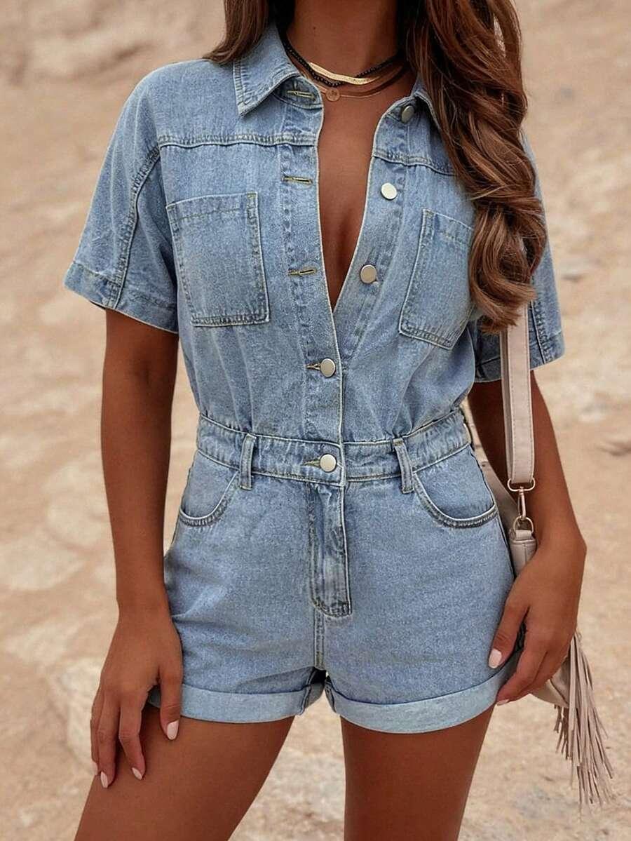 SHEIN NIEBIESKI KOMBINEZON JEANS S06__M